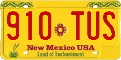 NM license plate 910TUS
