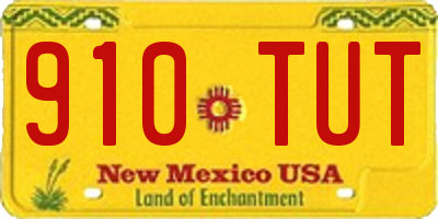 NM license plate 910TUT