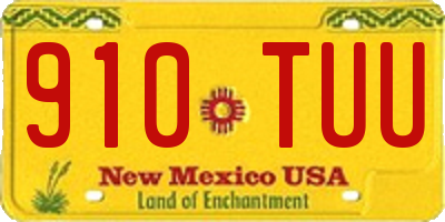 NM license plate 910TUU