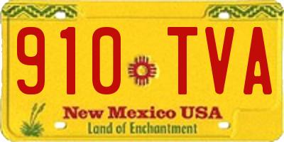 NM license plate 910TVA