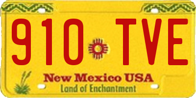 NM license plate 910TVE