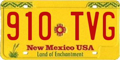 NM license plate 910TVG