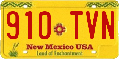 NM license plate 910TVN