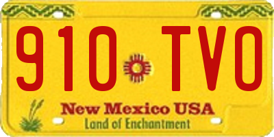 NM license plate 910TVO