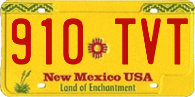 NM license plate 910TVT