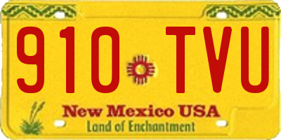 NM license plate 910TVU