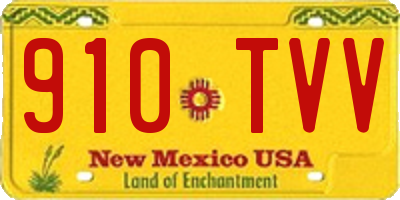 NM license plate 910TVV