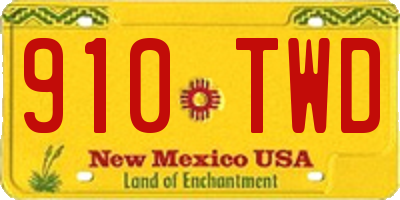 NM license plate 910TWD