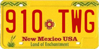 NM license plate 910TWG