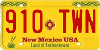 NM license plate 910TWN