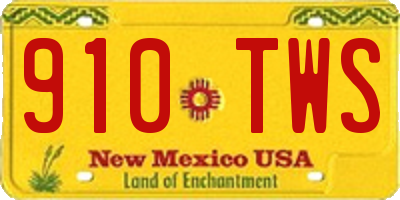 NM license plate 910TWS