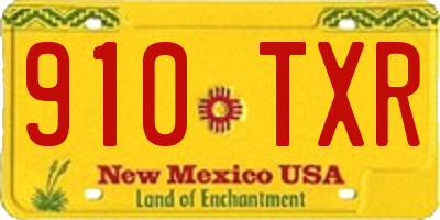 NM license plate 910TXR