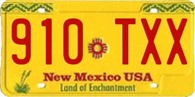 NM license plate 910TXX