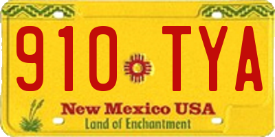 NM license plate 910TYA