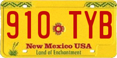 NM license plate 910TYB