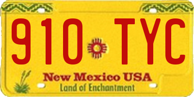 NM license plate 910TYC