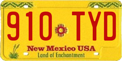 NM license plate 910TYD