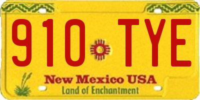 NM license plate 910TYE