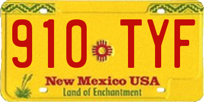 NM license plate 910TYF