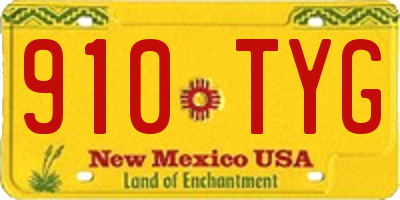 NM license plate 910TYG