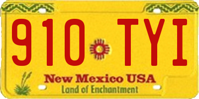 NM license plate 910TYI