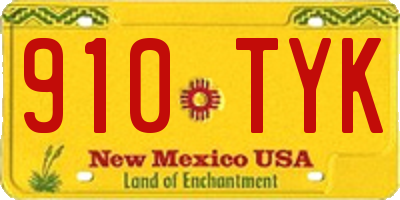 NM license plate 910TYK