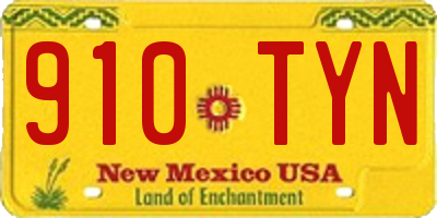 NM license plate 910TYN