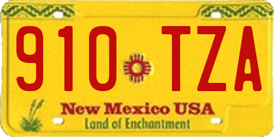 NM license plate 910TZA