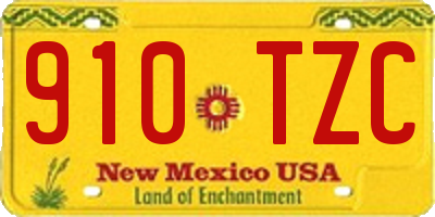 NM license plate 910TZC