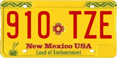 NM license plate 910TZE