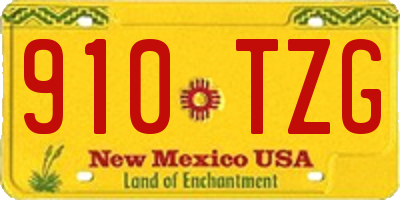 NM license plate 910TZG