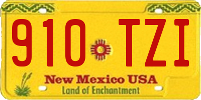 NM license plate 910TZI