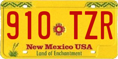 NM license plate 910TZR