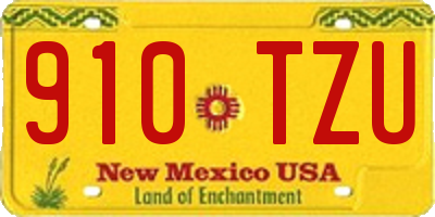 NM license plate 910TZU