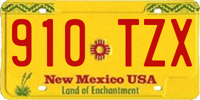 NM license plate 910TZX