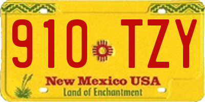 NM license plate 910TZY