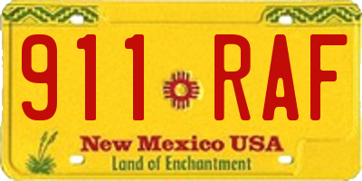 NM license plate 911RAF
