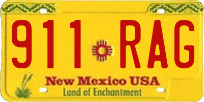 NM license plate 911RAG