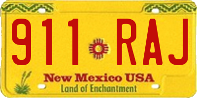 NM license plate 911RAJ