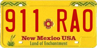 NM license plate 911RAO