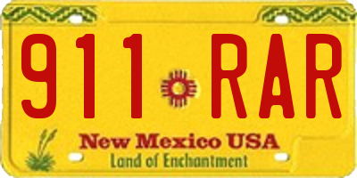 NM license plate 911RAR