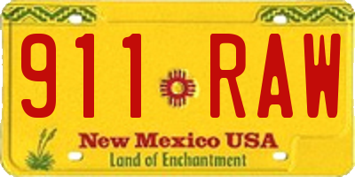 NM license plate 911RAW