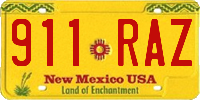 NM license plate 911RAZ