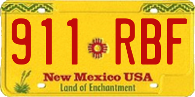 NM license plate 911RBF