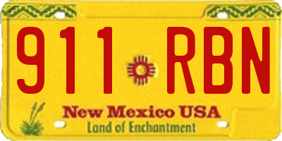 NM license plate 911RBN