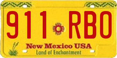 NM license plate 911RBO