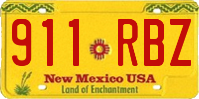 NM license plate 911RBZ