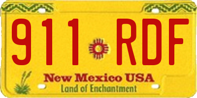 NM license plate 911RDF