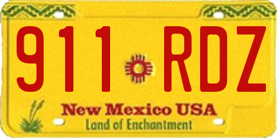 NM license plate 911RDZ