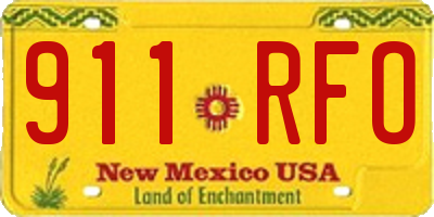 NM license plate 911RFO